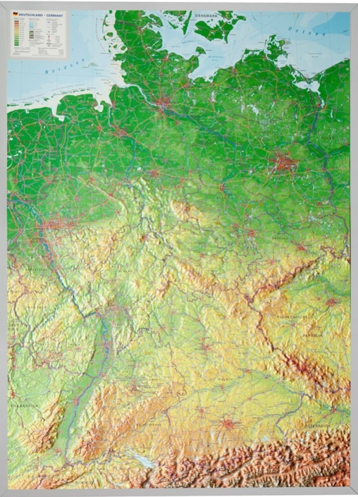 3D Raised Relief Map Germany Large - Georelief GbR - Made In Germany